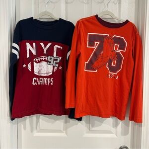 Urban Pipeline Crazy 8 Boy T Shirt Sz L Graphic Long Sleeve Tee Cotton Bundle